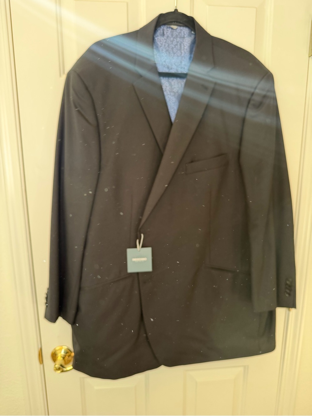Men's Black Single-Breasted Suit Jacket with Notch Lapel